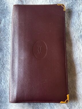 Cartier Burgundy Leather Wallet with 24k Plated Hardware-EXCELLENT-Vintage